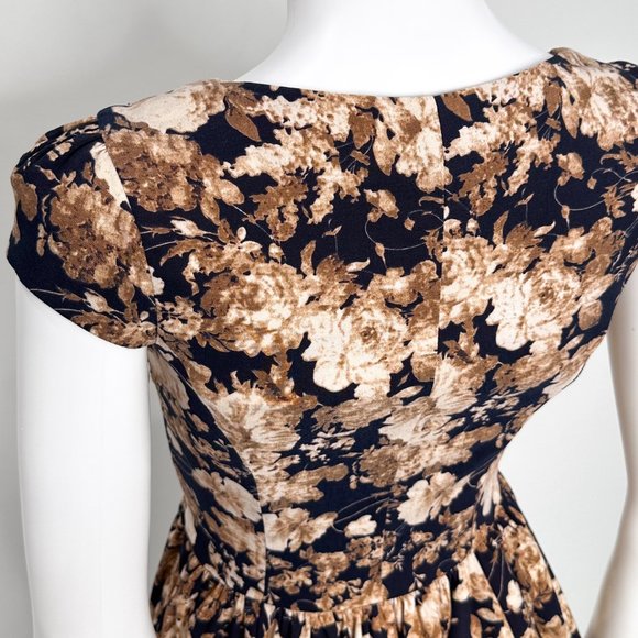 Gracia Cap Sleeve Fit & Flare Skater Floral Print Mini Short Dress Women's Sz S - Picture 8 of 13
